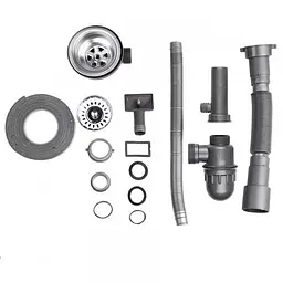 Кухонна мийка 770x500x160 мм + сифон Wezer 7750(06) Satin, Satin - мініатюра 7