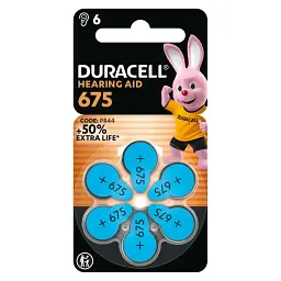 Батарейка Duracell для слухових апаратів розмір 675, 6 шт. в упаковці (5004326)
