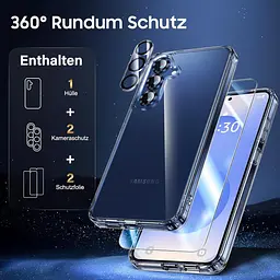 Прозорий чохол UniqueMe 5-в-1 для Samsung Galaxy S25 із повним захистом - мініатюра 5