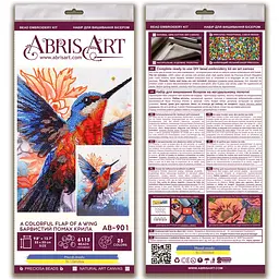 Набір для вишивання бісером "Барвистий помах крила" Abris Art AB-901 на натуральному холсті - мініатюра 2