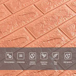 3D панель Sticker Wall самоклеюча 700х770х7мм цегла Пудра SW-00001800 - мініатюра 4