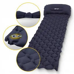 Надувний килимок (каремат) Mountain Goat 190 x 58 x 5 см MG0012 Navy Blue (P-5905973400893) - мініатюра 2