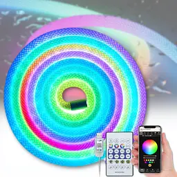 Неонова LED RGB стрічка 5 м із лускатим покриттям і керуванням через застосунок, пульт - мініатюра 7