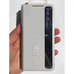 Оригінальний чохол-книжка для Samsung Galaxy S21 FE (G990) S-View Clear View Smart Cover White EF-ZG990CWEGRU - мініатюра 2