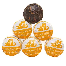 Чай Jinglong Tea Factory Шу Пуер Цзин Лун Османтус, мініточа із квіточками коричного дерева, 7 гр. - 100 шт