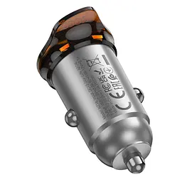 Автомобільний зарядний пристрій Hoco NZ16 Type-C PD 30W metal grey - мініатюра 5