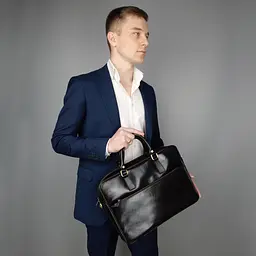 Портфель для ноутбука та документів шкіряний А4 Virginia Conti m01287 чорний - мініатюра 2