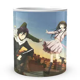 Кухоль GeekLand Noragami Бездомний Бог Ято, Хійорі та Юкіне над дахами вечірнього міста NRG 02.009 330 мл білий - мініатюра 2