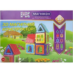3D магнітний конструктор Магнікон, 35 елементів (МК-35)