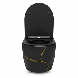 Підвісний безободковий унітаз VBI Vulcano Tornado black marble matt VBI-020418 - мініатюра 3