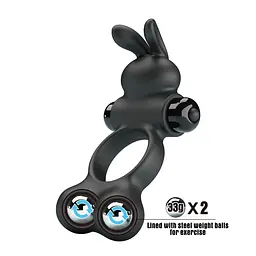 Ерекційне кільце Pretty Love Vibrant Penis Ring Yusuf Black - мініатюра 5