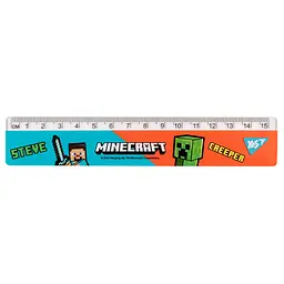 Лінійка пласт. 15см Yes Minecraft,блакитно-червона 370654