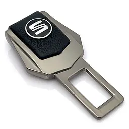 Заглушка ремня безпеки з логотипом Seat Темний хром 1 шт