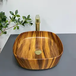 Умивальник VBI Arezzo wood matt накладний VBI-013205, Коричневий - мініатюра 4