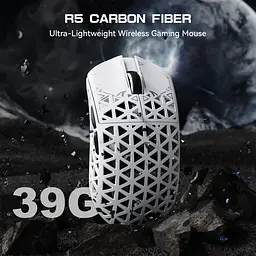 Ігрова мишка ATTACK SHARK R5 Ultra / Три режими підключення / PAW3950MAX / Carbon Fiber / 39 г / White - мініатюра 2