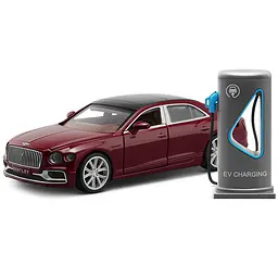 Колекційна металева модель автомобіля Автопром Bentley Flying Spur Hybrid із зарядною станцією, інерцією, світлом та звуком 1:38 - мініатюра 3