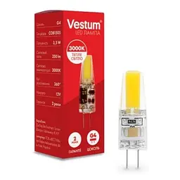 Лампочка Vestum LED COB G4 3,5W 3000K 12V (1-VS-8103) - мініатюра 2