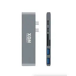 USB-хаб XON SmartHub Pro 7 в 1 (HDMI, SD/TF, 2xType-C, 2xUSB3.0) Сірий (UHCCP074300G 5191)