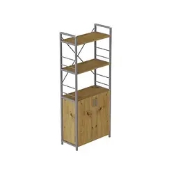 Етажерка 3/60 Ferrum-decor Серії Конект з тумбою 144x60x28 Сірий ДСП Артизан (FRD-104461)