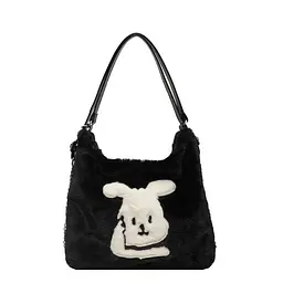 Сумка жіноча плюшева Italian Bags Rita 33х11х25 Чорний (id_1264)