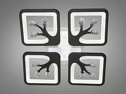 LED люстра з димером і підсвічуванням, 85W, чорна люстра - мініатюра 2
