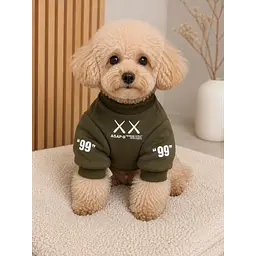 Теплий світшот ASAP Teddy хакі для собак та котів 2 OFF White zoo0005777 - мініатюра 7