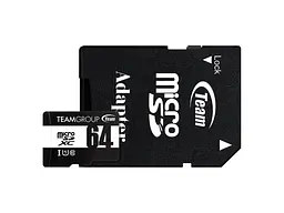 Карта памяти Team MicroSDHC UHS-I Class 10 + SD Adapter 64 GB Black (TUSDX64GCL10U03)
