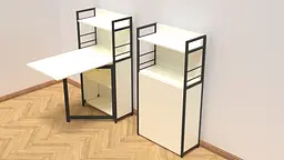 Стіл книжка з етажеркою Практик 1 Ferrum-decor 1200x640x990 Чорний метал ДСП Біле 16 мм (FRD-104611) - мініатюра 5