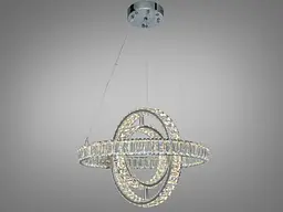 LED-люстра з кришталем Diasha D8886/500-3B CH, 92W, пульт, хром, Ø48 см - мініатюра 3