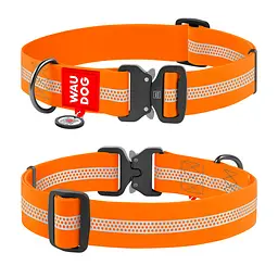 Нашийник для собак водостійкий Waudog Waterproof з QR-паспортом світловідбиваючий металева пряжка-фастекс XXL Ш 40 мм Д 46-70