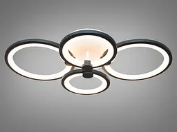 Стельова світлодіодна люстра з пультом, dimmer, 70 Вт, чорна - мініатюра 2