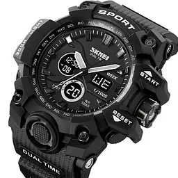 Чоловічий наручний годинник 2197BK Black Skmei acs0030158 - мініатюра 3
