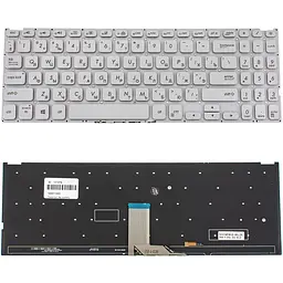Клавіатура для ноутбука ASUS (X512 series) rus, silver, без фрейму, підсвічування клавіш