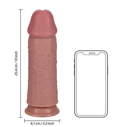 Фалоімітатор RealRock Extra Thick No Balls 10", 25.4 см (тілесний) - мініатюра 5