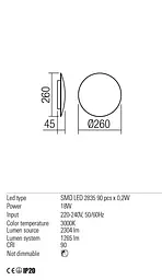 Бра Redo UMBRA AP LED 18W 3000K WH (5.1.2) 01-1335 - мініатюра 3