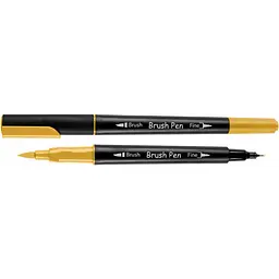 Маркер акварельний Santi Brush Pen SW-02 жовтий двосторонній 6 шт. (391002)