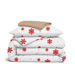 Дитяча постільна білизна фланель Cosas SNOWFLAKES BERRY CS2 110х140см (Flannel_SnowflakesBerry_El80-12Caramel_140)