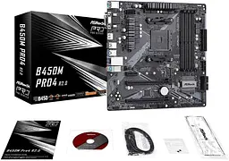 Материнська плата AsRock B450M Pro4 R2.0 (B450M Pro4 R2.0) (Socket AM4, AMD B450, Micro-ATX) - мініатюра 6
