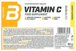 Вітамін C BiotechUSA Vitamin C Effervescent Lemon 20 таблеток - мініатюра 2
