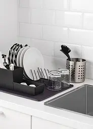 Килимок для сушіння посуду IKEA темно-сірий, 44×36 см - мініатюра 7