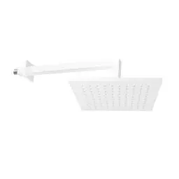 Верхній душ Paffoni Syncro Quadro 200x200xh8 мм з тримачем 400 мм white matt ZSOF075BO + ZSOF063BO, Білий матовий