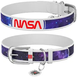 Нашийник для собак Waudog Design шкіряний з QR паспортом малюнок NASA21 XS (4823089336992)