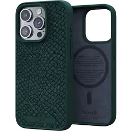 Чехол-накладка Njord Salmon Leather MagSafe Case Green для iPhone 15 Pro