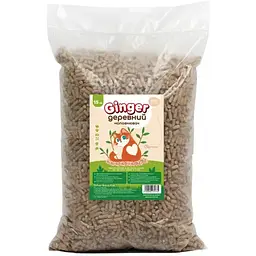 Наповнювач для туалетів Ginger Cat деревний 15 кг сірий