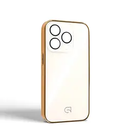 Чехол-накладка для Apple iPhone 15 Pro, Replica MagSafe, золотой, противоударный защитный чехол с магнитным кольцом MagSafe, защита всего корпуса, TPU+PC, зеркальный, выступающий бортик вокруг экрана, ArmorStandart (ARM76228) - мініатюра 2
