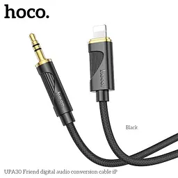 Аудіоадаптер Hoco UPA30 Friend digital audio conversion cable iP 1 м чорний - мініатюра 3