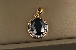 Кулон Xuping Jewelry малинки чорний камінь 1.7 см золотистий