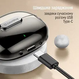 Навушники ColorWay Slim TWS-2 Earbuds Black (CW-TWS2BK) - мініатюра 7