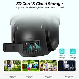 Вулична камера XPRO 8MP 4K IP Camera Outdoor WiFi PTZ подвійний об'єктив, подвійний екран чорна (43912-_1343) - мініатюра 4