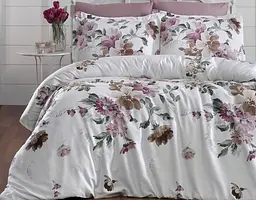 Турецька постільна білизна First Choice Cotton Satin Serra powder євро